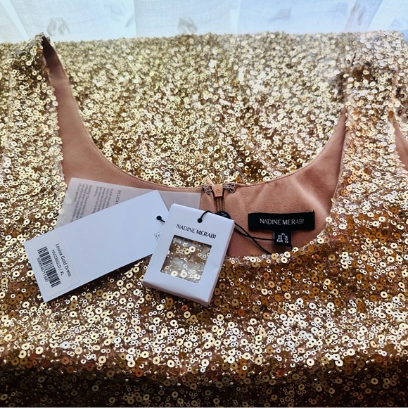 NADINE MERABI Gold Sequin Maxi Dress - Picture 3 of 3